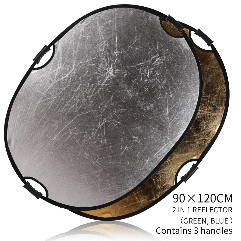 Reflector Disc Silver - 휴대용 2-in-1 35x47인치/90x120cm 멀티 디스크 타원형