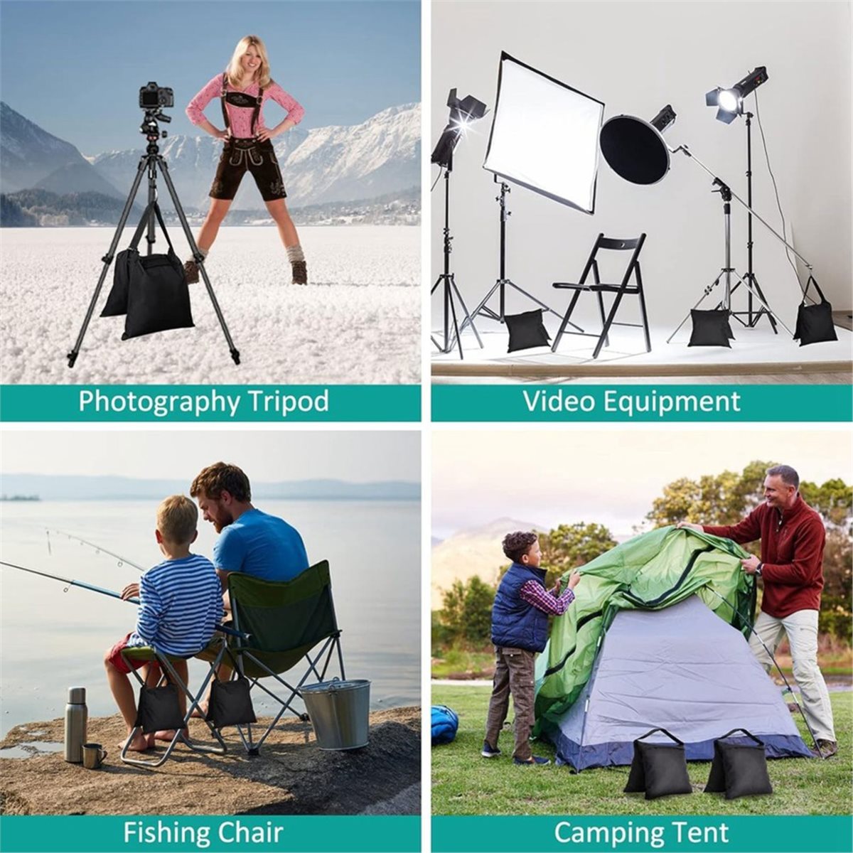 Light Stand Sandbag - DT75BG 8팩 샌드백 가벼운 스탠드 사진