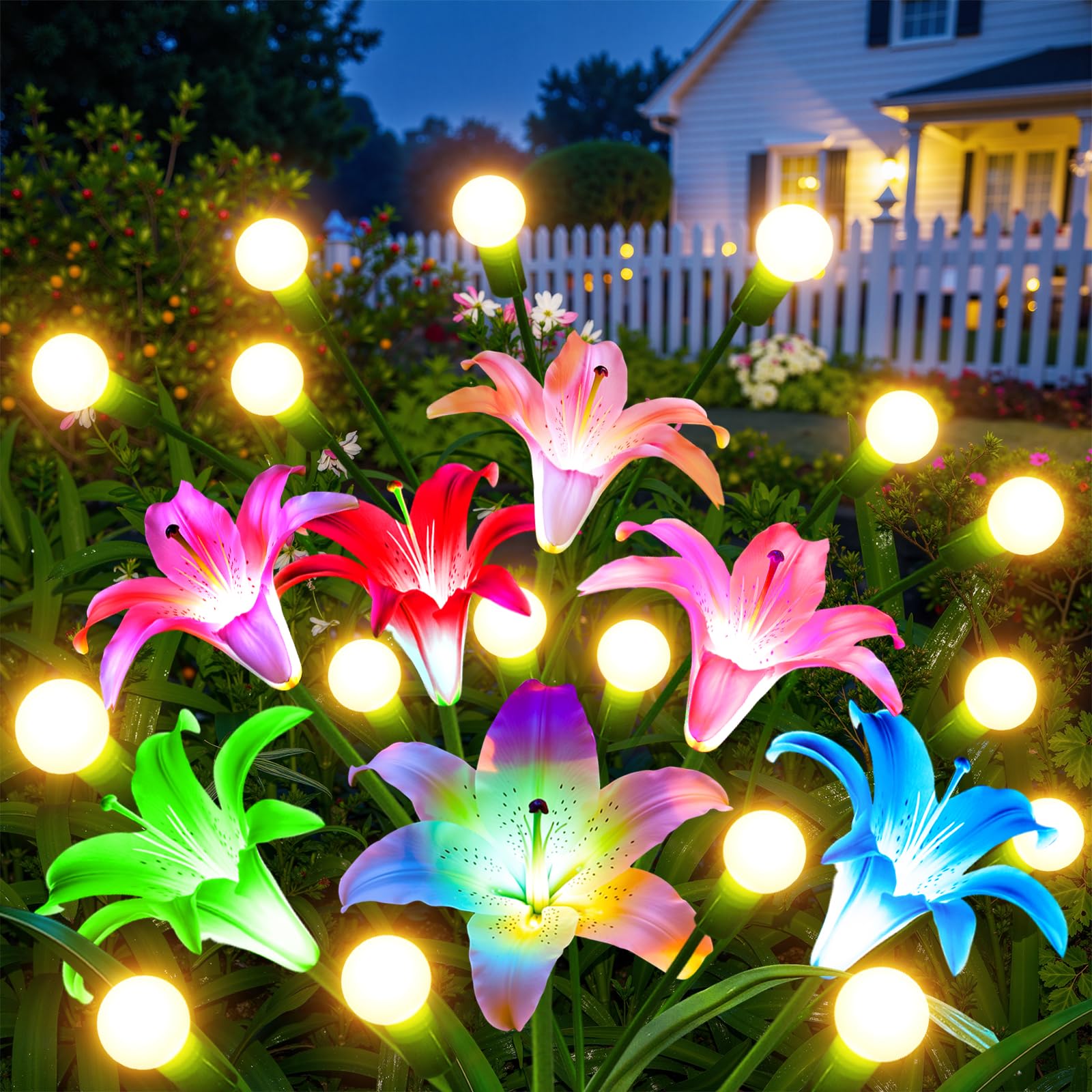 Flower Photography Led Lighting Pack - 2/4팩 업그레이드된 태양광 정원등: 색상이 변하는