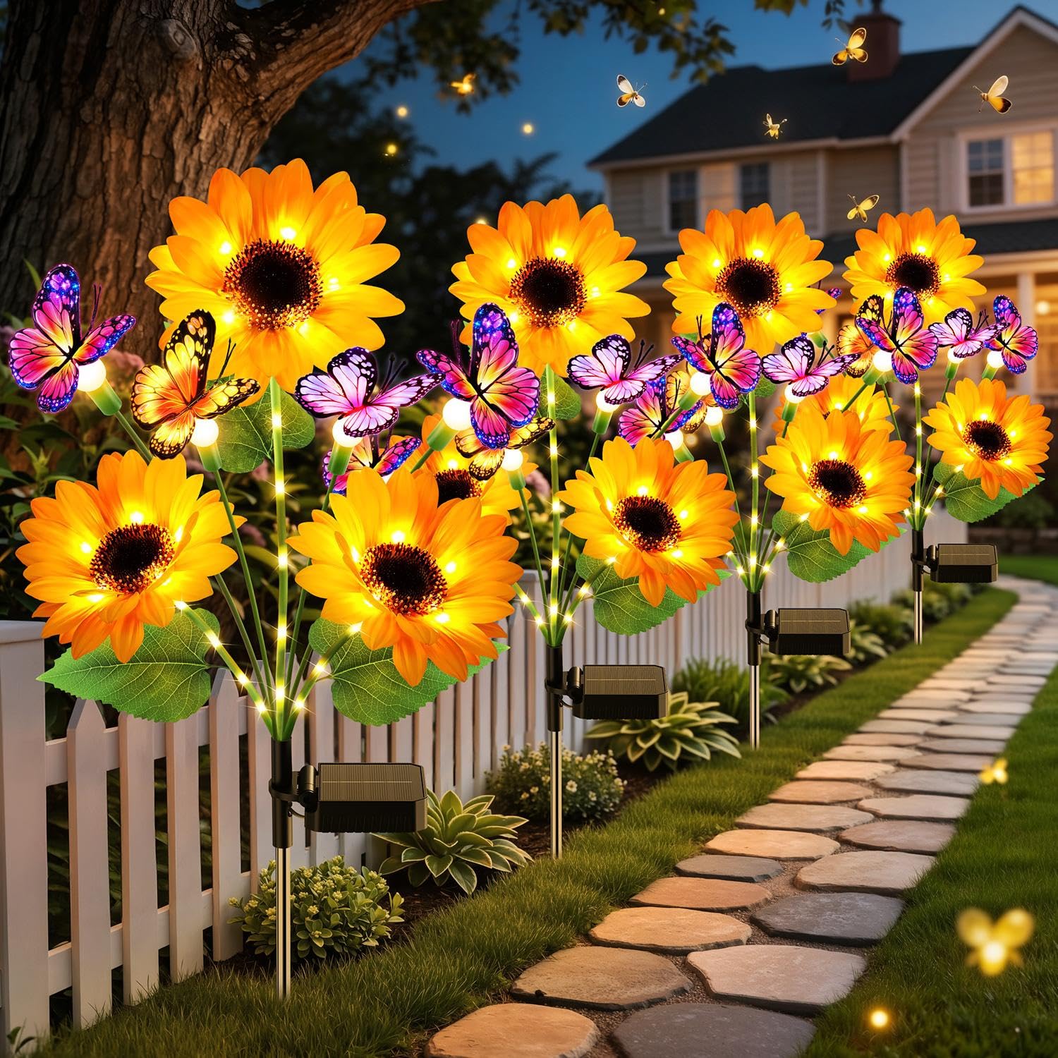 Flower Photography Led Lighting Pack - 태양광 정원등 야외 장식, 업그레이드된 4팩