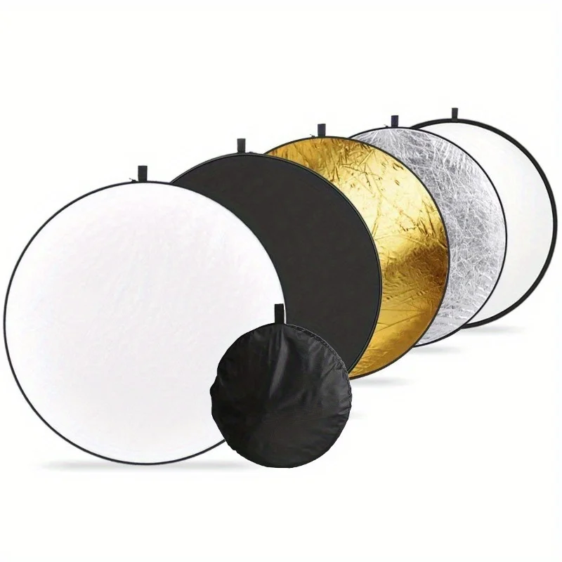 Reflector Disc Silver - 1개의 휴대용 5-in-1 반사경 키트, 반투명,