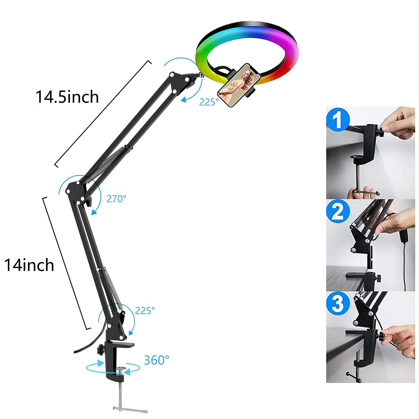 RGB 셀카 링 라이트 26cm LED 링라이트 셀카  - Photography Lighting Youtube 리뷰 및 가격