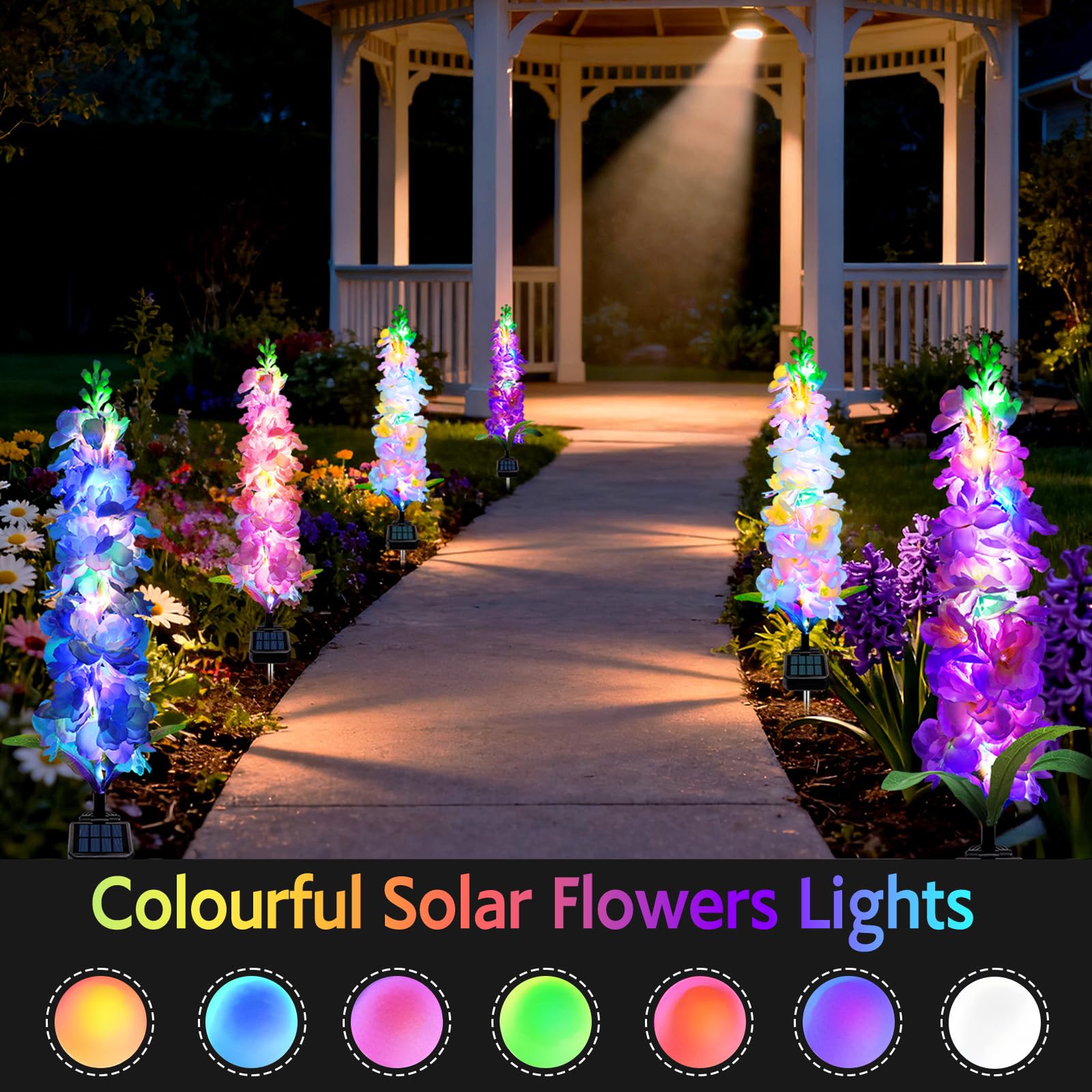 태양광 정원 조명, 태양광 델피늄 꽃 조명 4팩 80  - Flower Photography Led Lighting Pack 리뷰 및 가격
