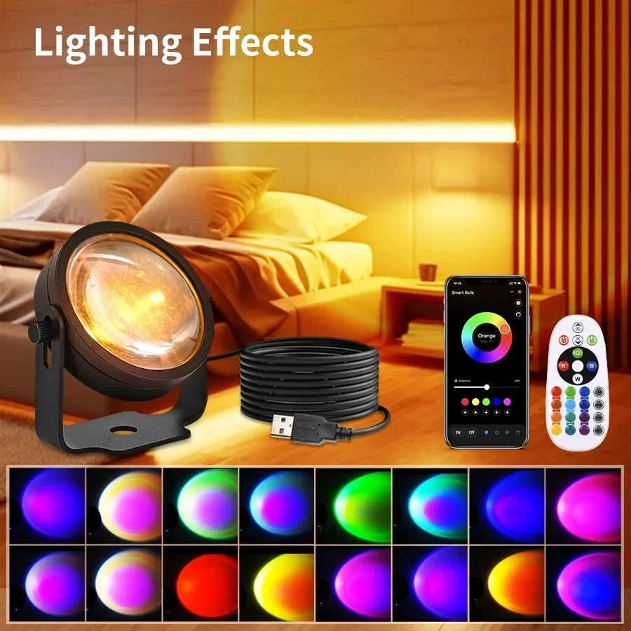 스마트 LED 선셋 프로젝터 램프 투야 와이파이 & I - Photography Lighting Diy 리뷰 및 가격