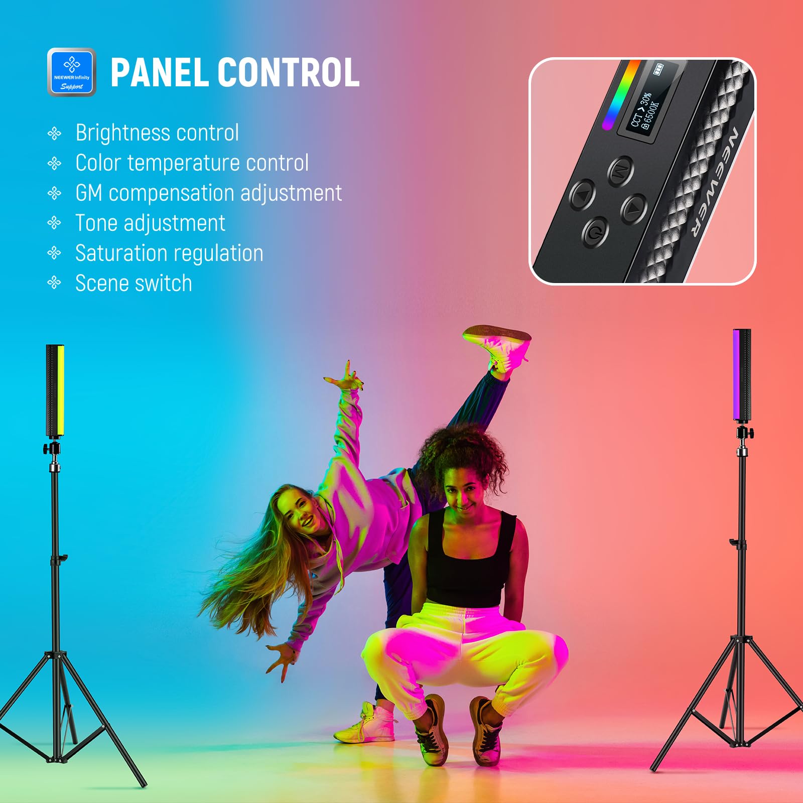 NEEWER RGB 라이트 완드 (앱 제어, 마그네틱  - Photography Lighting Youtube 리뷰 및 가격