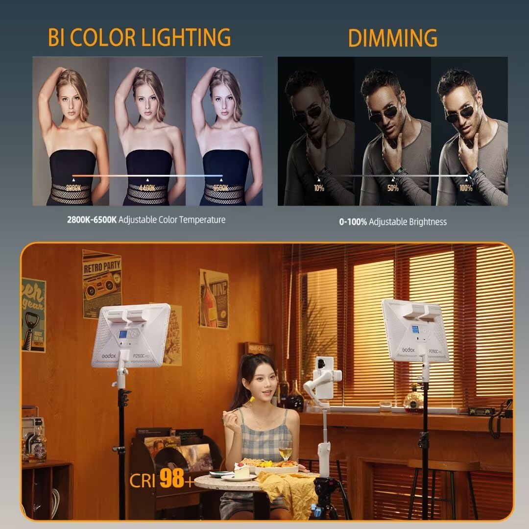Godox P260C Pro LED 비디오 라이트 패널 - Photography Lighting Youtube 리뷰 및 가격
