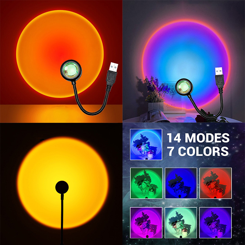 ZK40 LED 일몰 램프 야간 조명 USB 프로젝터  - Photography Lighting Diy 리뷰 및 가격